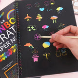 Rainbow Scratch Book Colorful  Drawing Paper  Children or Adults