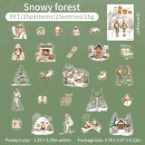 25pcs Cool Skiing Stickers Snow Winter Collage Junk Journal DIY scrapbooking