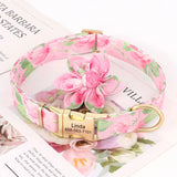 Nylon Personalized Dog Collar  With Flower Adjustable For Small Medium Large Dogs