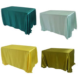 Reusable Satin Tablecloth Wedding Marriage Party Decoration Polyester Table Cloth Set B