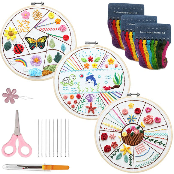 DIY Embroidery kits with Hoop 