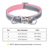 Reflective Personalized Dog Collar ID Nylon Collar Soft Padded  for Small to Large Dogs