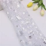 150cm Width 1meter/lot  Snowflake Printed Gauze Polyester Mesh Tulle Fabric Fabric for Wedding Party Decoration