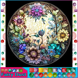 5D DIY Diamond Embroidery Full Square/round Fairy Dust Diamond Painting "Scenery Flower"