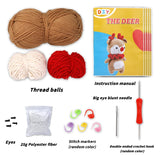 KRABALL Crochet Animal Kit for Beginners With Video Tutorial Cotton Knitting Yarn Thread Needles Hook Knit Tool Set DIY Craft