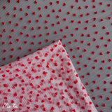 1 Yard High-quality Soft Red Heart Flocked Wave Dot Mesh Tulle Fabric