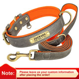 Personalized Dog Collar PU Leather leash option for Small to Large Dogs