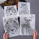 10PCS Scratch Paper and 5PCS Animal Building Stencil Magic Template  DIY Crafts Children Gifts