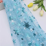 150cm Width 1meter/lot  Snowflake Printed Gauze Polyester Mesh Tulle Fabric Fabric for Wedding Party Decoration