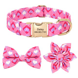 Personalized Dog Collar Cute Bowknot Flower For Small to Large Dogs