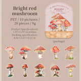 20Pcs Mushroom Collector Stickers Junk Journal DIY scrapbooking