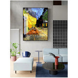 Wall Art Canvas Prints for Living Room Decor Cafe Terrace At Night