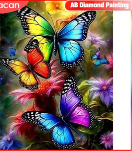 5D AB diamond embroidery painting full round/ square "Butterflies"