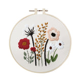 DIY Embroidery Starter Kit With European Pattern and Instructions Flowers Plants Stamped