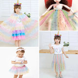 150x90cm Rainbow Organza Tulle Fabric Glittering for Sewing Background Decoration