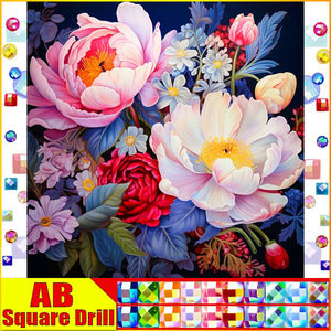 5D DIY Diamond Embroidery Full Square/round Fairy Dust Diamond Painting  "Flower Peony"