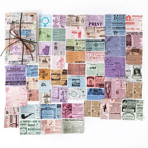 100 Pcs Vintage Phrase Quote Number Stickers Junk Journal Ephemera Label Ticket Coffee Aesthetic Stickers Scrapbooking Material