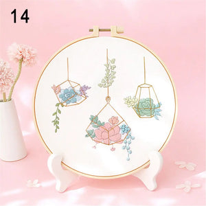 DIY Embroidery kits with Hoop " Plants"