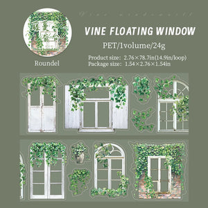 7x200cm Window with Vine Tape Stickers Junk Journal DIY scrapbooking