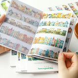 20 pcs/book PET Die cut Stickers Long strip landscape Junk Journal DIY scrapbooking