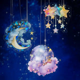 10pcs Moon with Clouds Stickers Junk Journal DIY scrapbooking