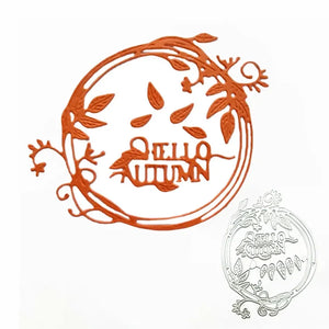 Autumn Letter Leaf Ring metal cutting die Metal Cutting Dies for Scrapbooking  Paper Cards