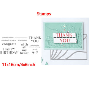 Silicone Clear Stamps words  Thank you ++  For DIY Scrapbooking Card Making Craft