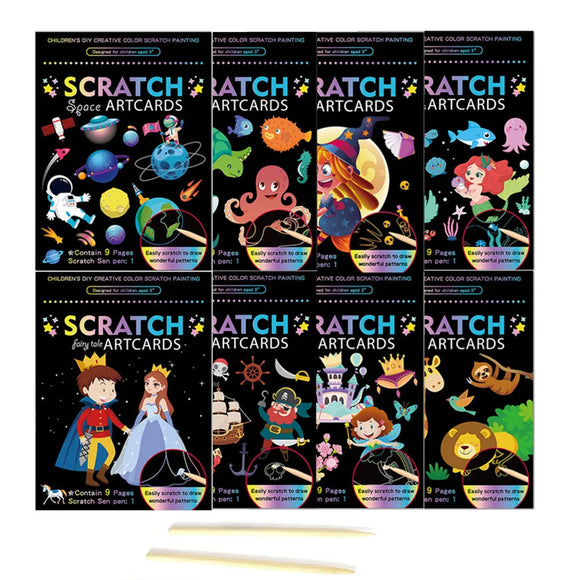 Children Scratch Art Painting Set Magic Rainbow Colors for children