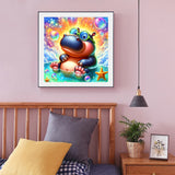 5D diamond embroidery painting full round/ square "Hippo"