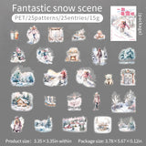 25pcs Cool Skiing Stickers Snow Winter Collage Junk Journal DIY scrapbooking