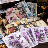 40pcs/pack Vintage Floral Materials Paper DIY Flower Collage Photo Album Junk Journal DIY scrapbooking