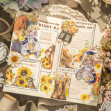 20pcs/pack Vintage Flowers Stickers Junk Journal DIY scrapbooking