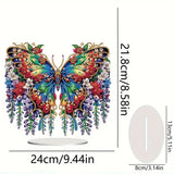 5D DIY Diamond Painting Special Shape Drill Desk Ornament "Butterfly Flower"