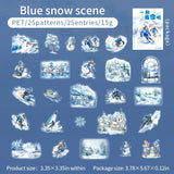 25pcs Cool Skiing Stickers Snow Winter Collage Junk Journal DIY scrapbooking