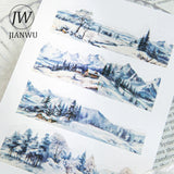 30mm*200cm To The Mountains and  Sea Series Vintage Landscaping Collage PET Tape Junk Journal DIY scrapbooking