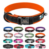 Reflective Personalized Dog Collar ID Nylon Collar Soft Padded  for Small to Large Dogs