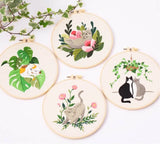 DIY Embroidery kits with Hoop " Cat patterns"