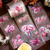 65mm*3m Flowers Tapes Waterproof PET Aesthetic Stationery DIY Diary Journal Scrapbooking