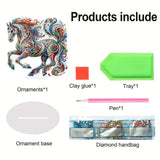 5D DIY Diamond Painting Special Shape Drill Desk Ornament "Horse"