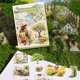 20 Sheets PET Die cut Stickers book Four Seasons Scenery Junk Journal DIY scrapbooking