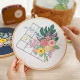 DIY Cross Stitch Set for Beginner Flower Plant Embroidery Starter Kit  Printed