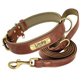 Personalized Dog Collar PU Leather leash option for Small to Large Dogs