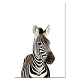 Baby Animal Canvas Wall Art Poster Panda Giraffe Elephant Zebra for Nursery set 2