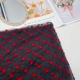 1 Yard High-quality Soft Red Heart Flocked Wave Dot Mesh Tulle Fabric