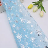 150cm Width 1meter/lot  Snowflake Printed Gauze Polyester Mesh Tulle Fabric Fabric for Wedding Party Decoration