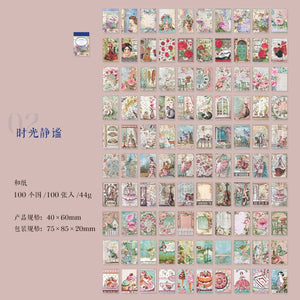 100 pcs Vintage Deco Stickers DIY Diary Journal Scrapbooking