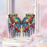 5D DIY Diamond Painting Special Shape Drill Desk Ornament "Butterfly Flower"