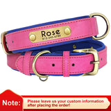 Personalized Dog Collar PU Leather leash option for Small to Large Dogs