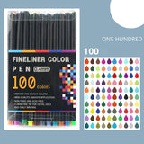 Fineliner Calligraphy Pen Set 24/36/48/60/100 Ink Felt Porous-Point Pens 0.4mm