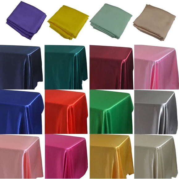 Elegant Satin Rectangle Tablecloth Perfect for Wedding Party Decoration set A